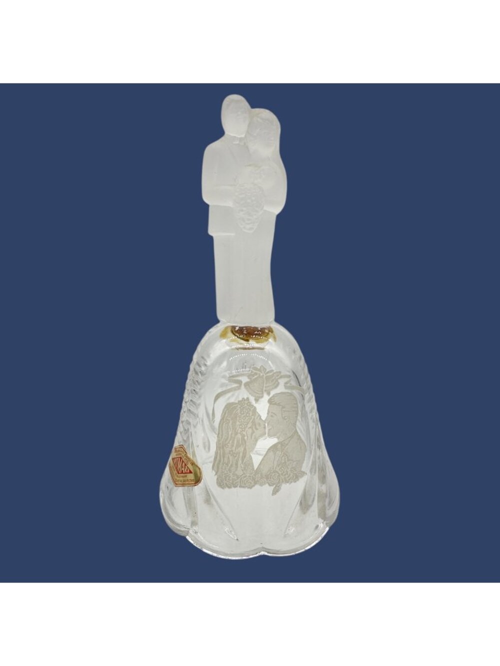 Vintage Artmark Lead Crystal Wedding Bell Bride Groom Figurine W. Germany 5"H